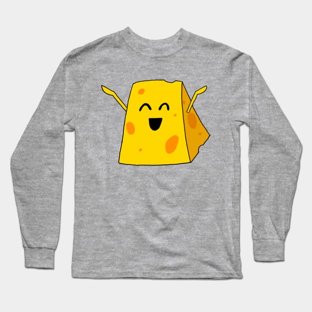 Happy Cheese Long Sleeve T-Shirt by deadlydelicatedesigns